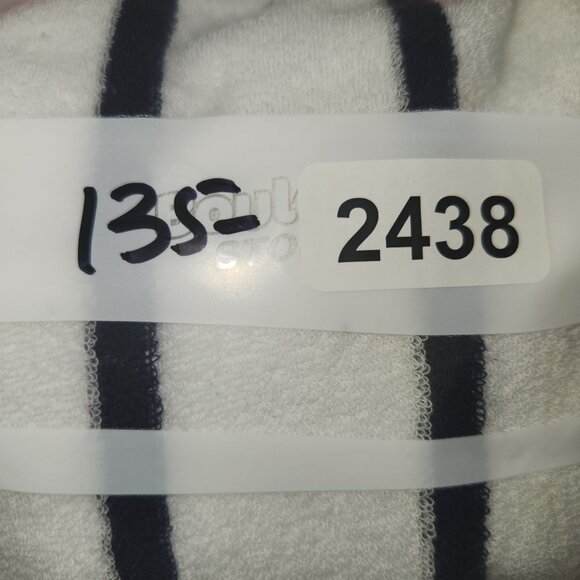 D&Co. Beach Womens L Striped Hooded Long-Sleeve Pullover Top White & Navy 2438 - Picture 7 of 7